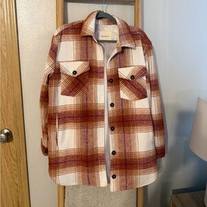 Thread & Supply Plaid Button-Up Jacket